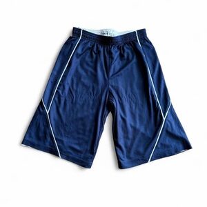 Sport-Tek Youth Reversible Basketball Shorts Navy White Large